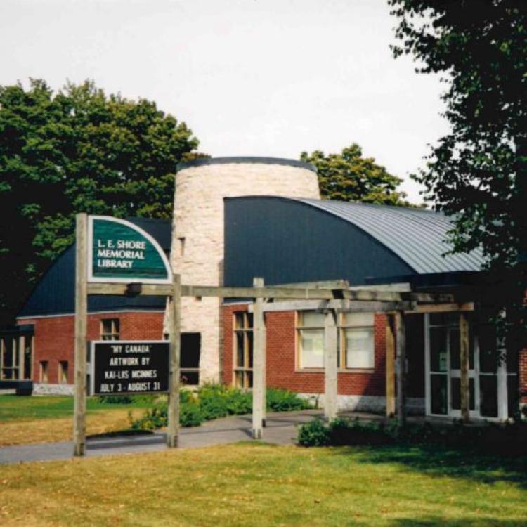 An old photo of the L.E. Shore Library