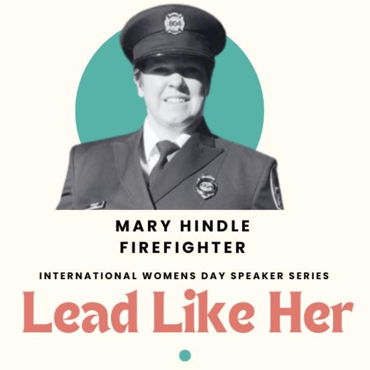 Mary Hindle in firefighter officer uniform