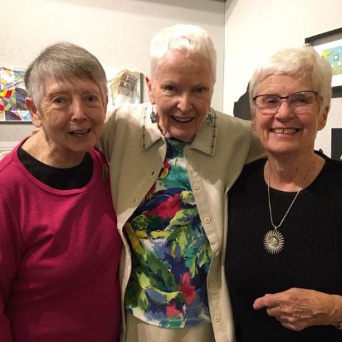 Marjorie, Dorothy and Marg, volunteers at the library