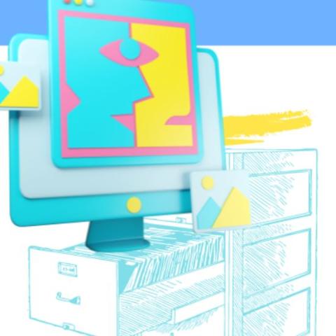 Computer on archive draw