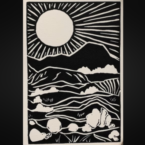 Inuit block printing using soapstone