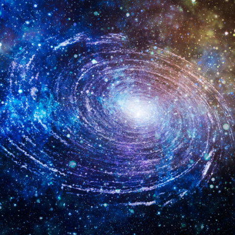 Blue dark space with milky way.