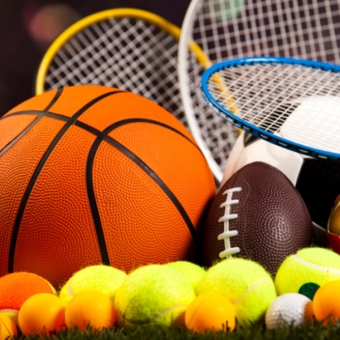 Various sport equipment
