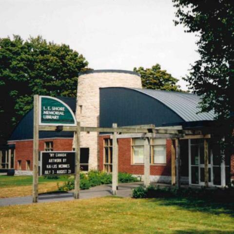 An old photo of the L.E. Shore Library