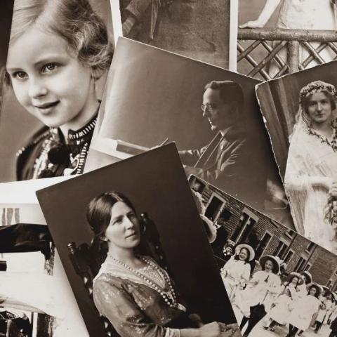 a collection of old black and white photos